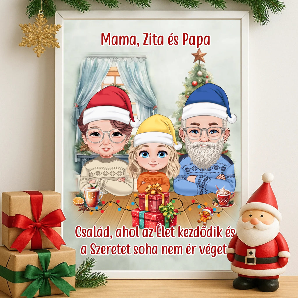 Egyedi fényképes karácsonyi falikép A3 méretben - Ajándékverzum