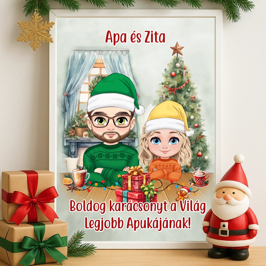 Egyedi fényképes karácsonyi falikép A3 méretben - Ajándékverzum