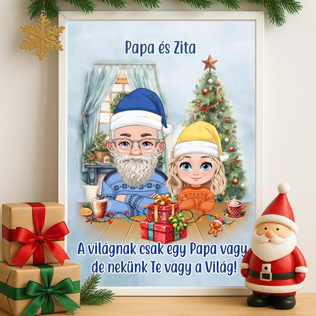 Egyedi fényképes karácsonyi falikép A3 méretben - Ajándékverzum