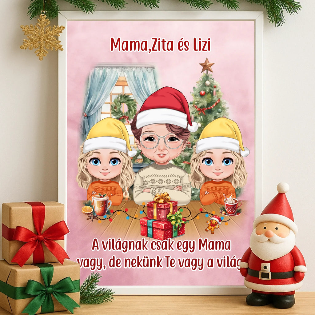 Egyedi fényképes karácsonyi falikép A3 méretben - Ajándékverzum