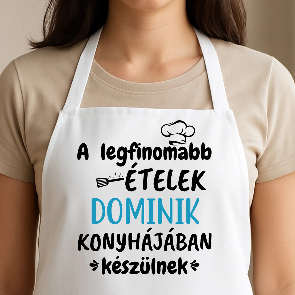 Egyedi fehér kötény - Ajándékverzum