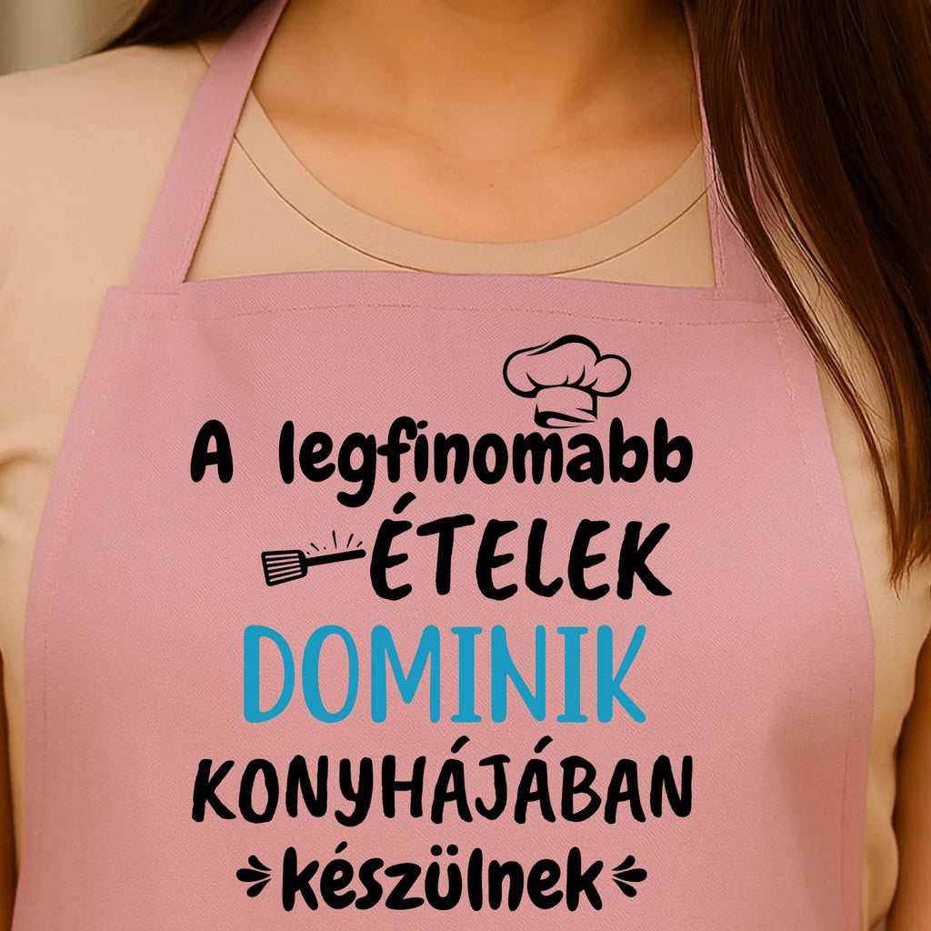 Egyedi rózsaszín kötény - Ajándékverzum