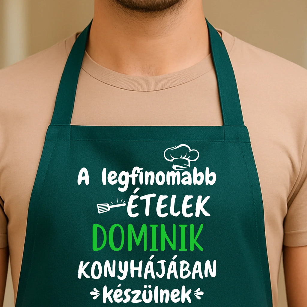 Egyedi zöld kötény - Ajándékverzum