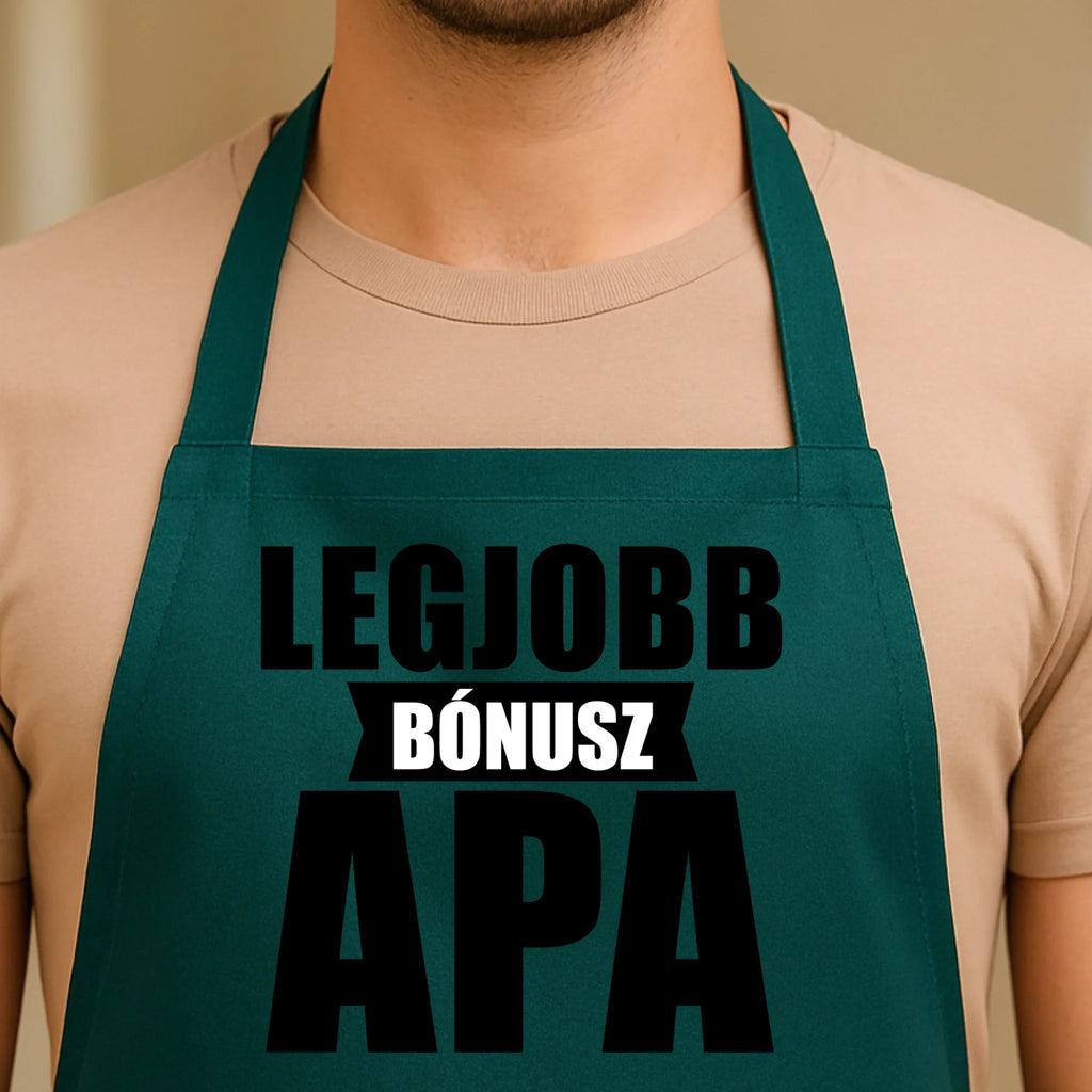 Egyedi zöld kötény - Ajándékverzum