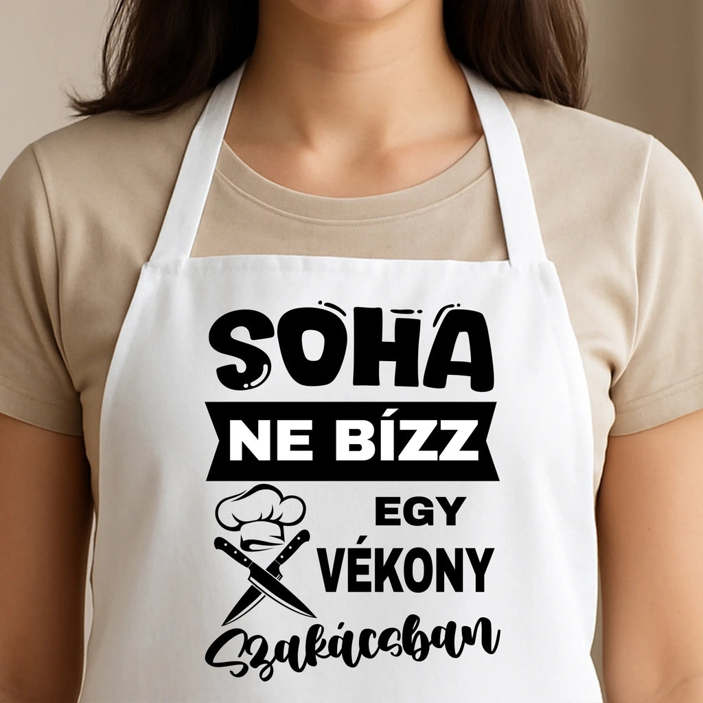 Egyedi fehér kötény - Ajándékverzum