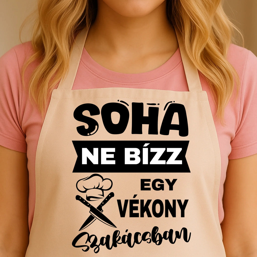 Egyedi bézs kötény - Ajándékverzum