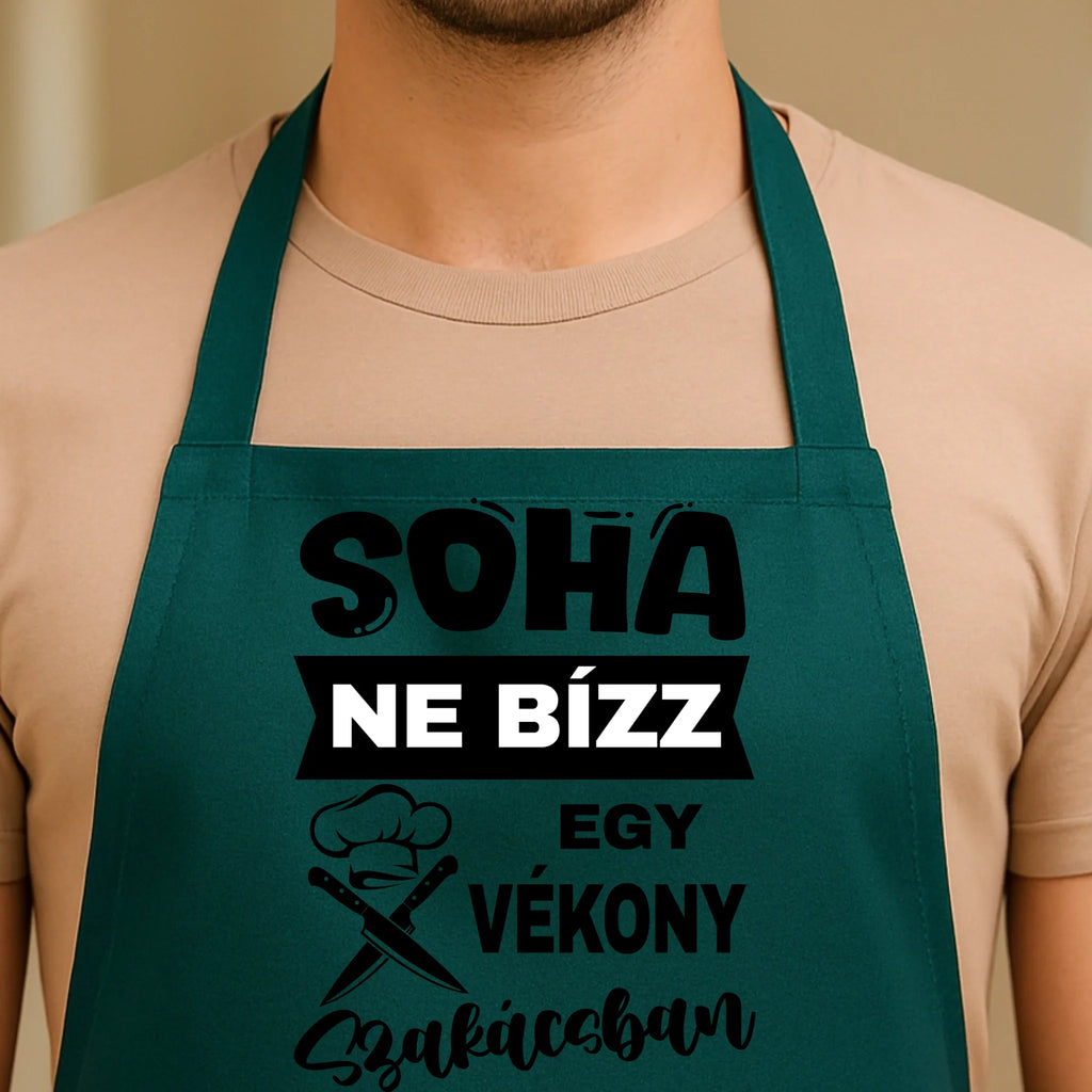 Egyedi zöld kötény - Ajándékverzum