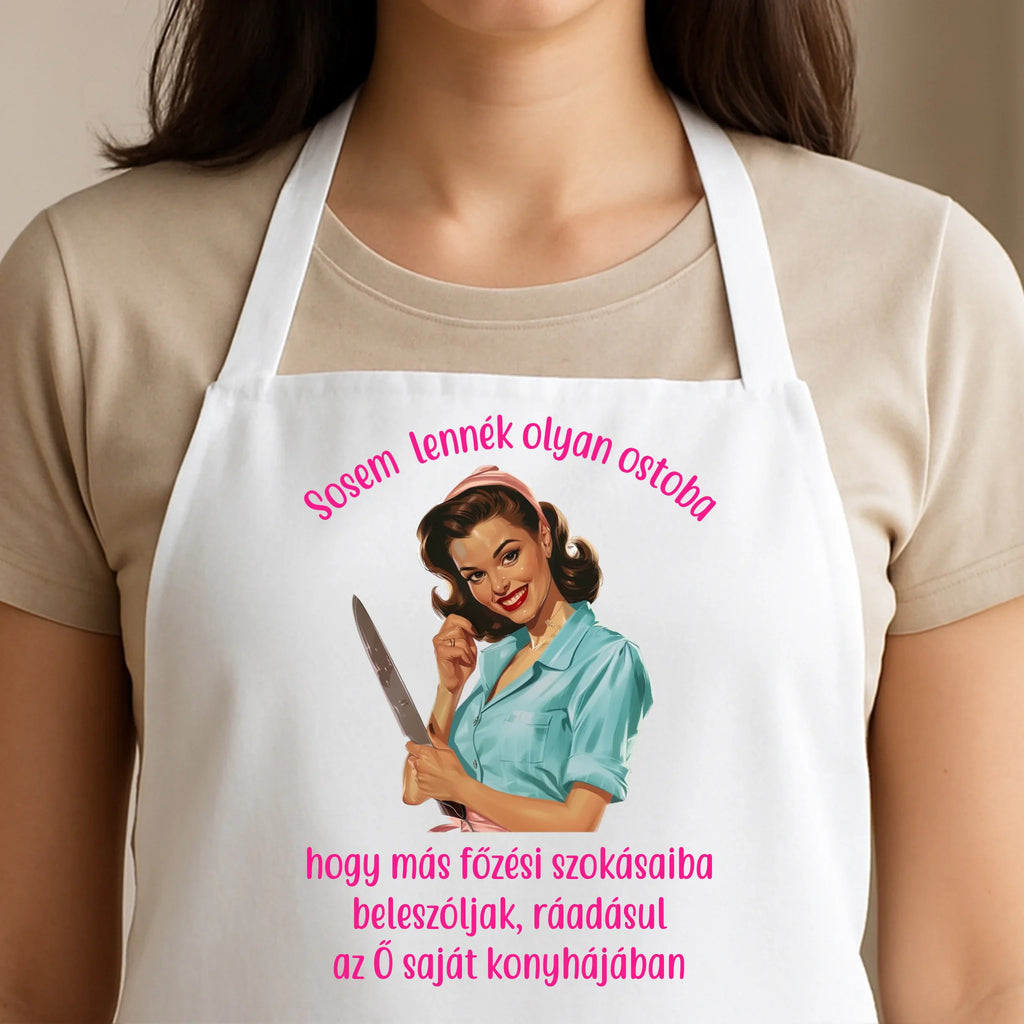 Egyedi fehér kötény - Ajándékverzum