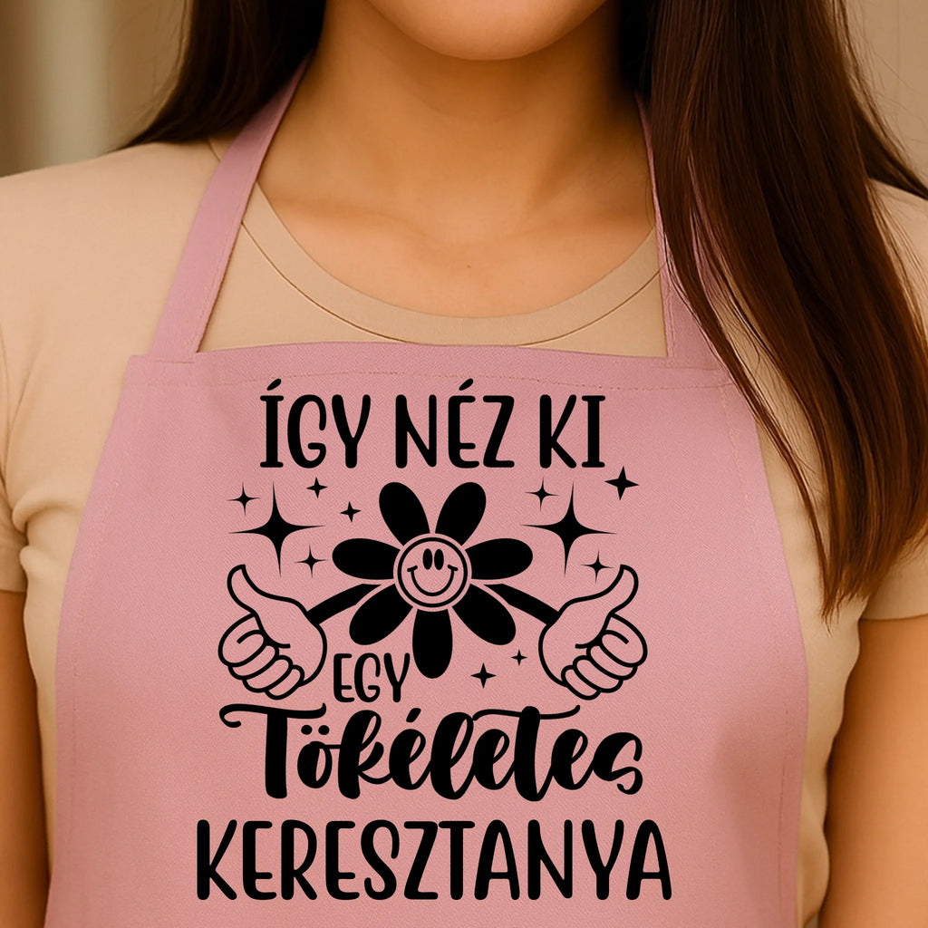 Egyedi rózsaszín kötény - Ajándékverzum