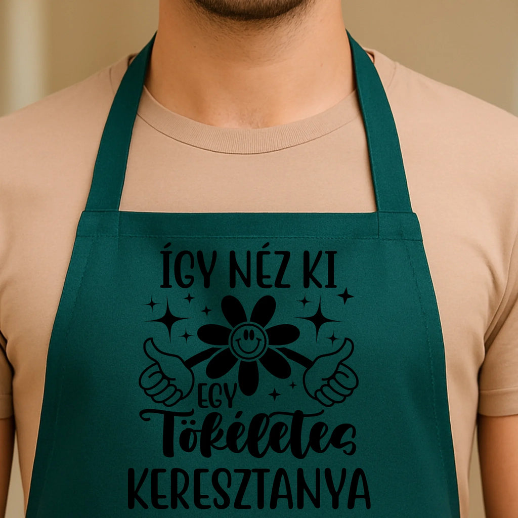 Egyedi zöld kötény - Ajándékverzum