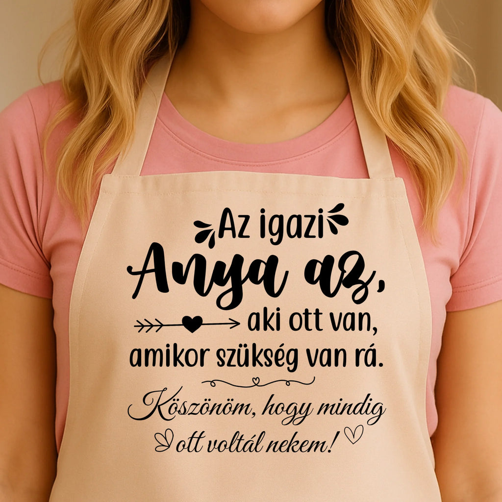 Egyedi bézs kötény - Ajándékverzum