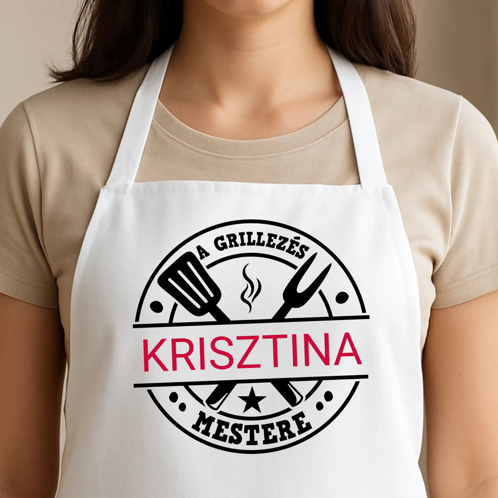 Egyedi fehér kötény - Ajándékverzum