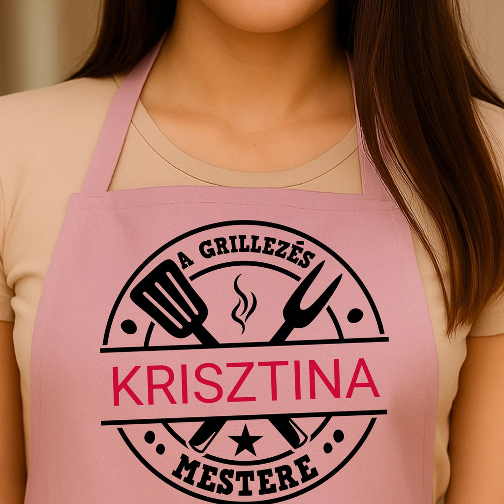 Egyedi rózsaszín kötény - Ajándékverzum