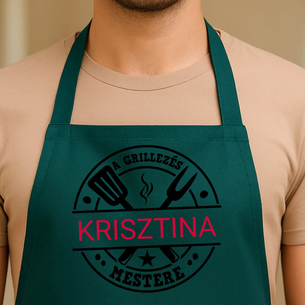 Egyedi zöld kötény - Ajándékverzum