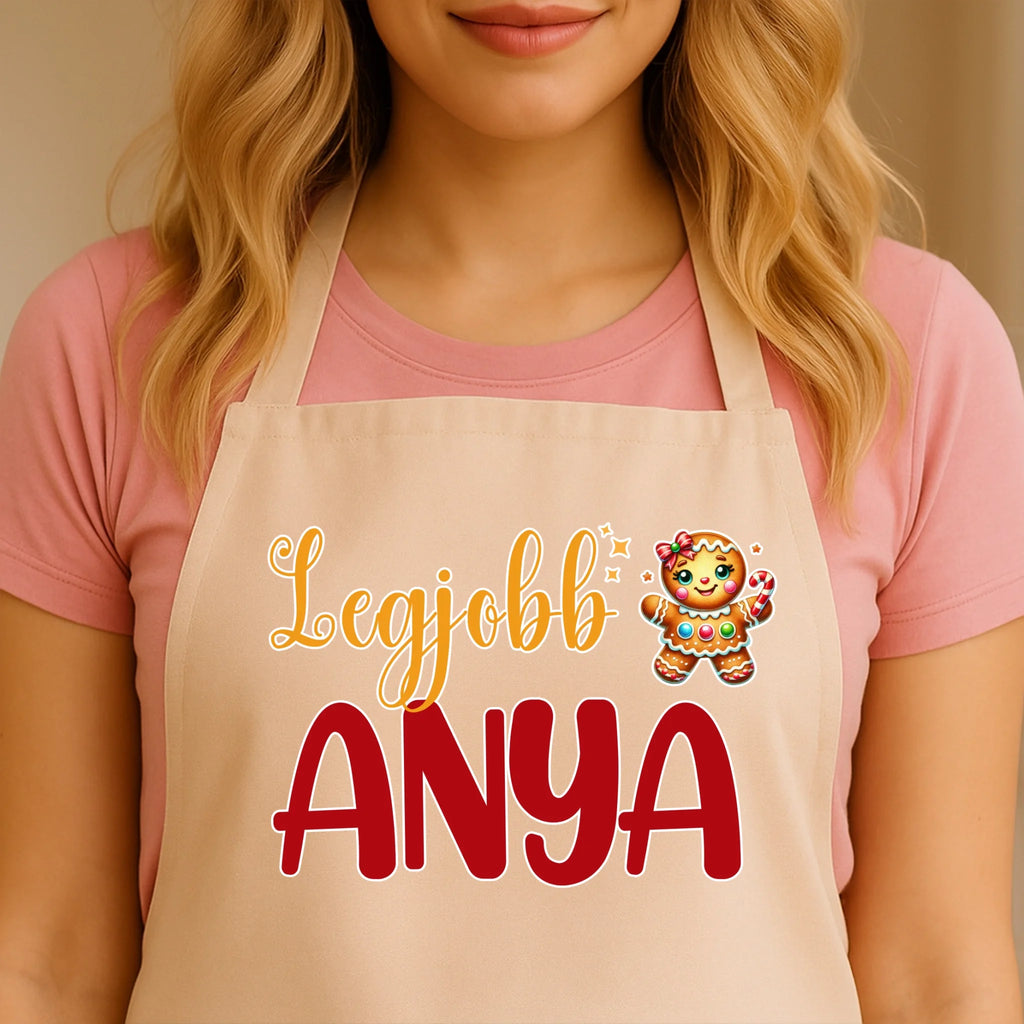 Egyedi bézs kötény - Ajándékverzum