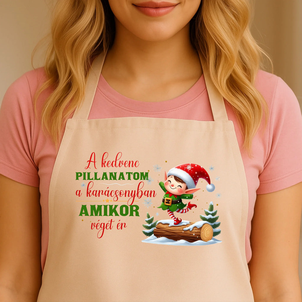 Egyedi bézs kötény - Ajándékverzum