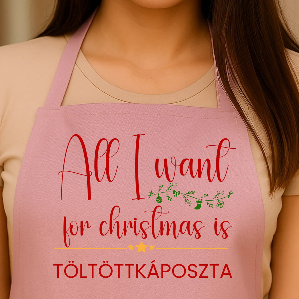 Egyedi rózsaszín kötény - Ajándékverzum