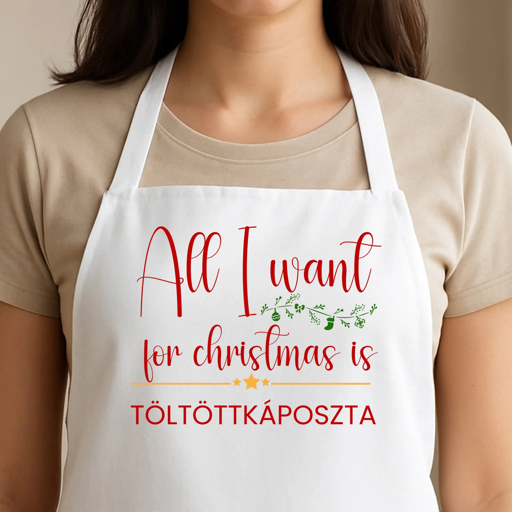 Egyedi fehér kötény - Ajándékverzum