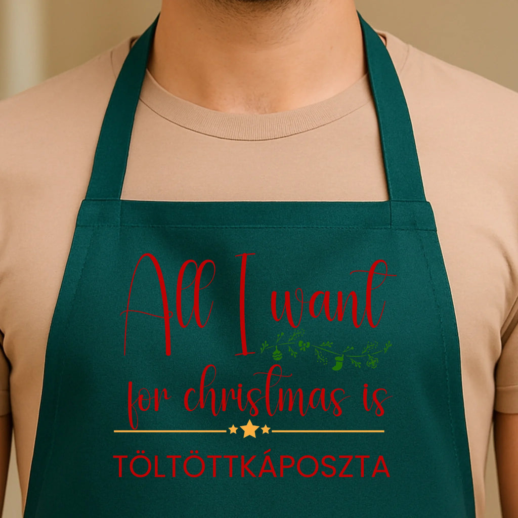 Egyedi zöld kötény - Ajándékverzum