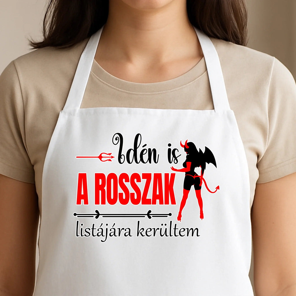 Egyedi fehér kötény - Ajándékverzum