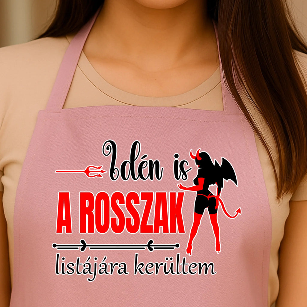 Egyedi rózsaszín kötény - Ajándékverzum