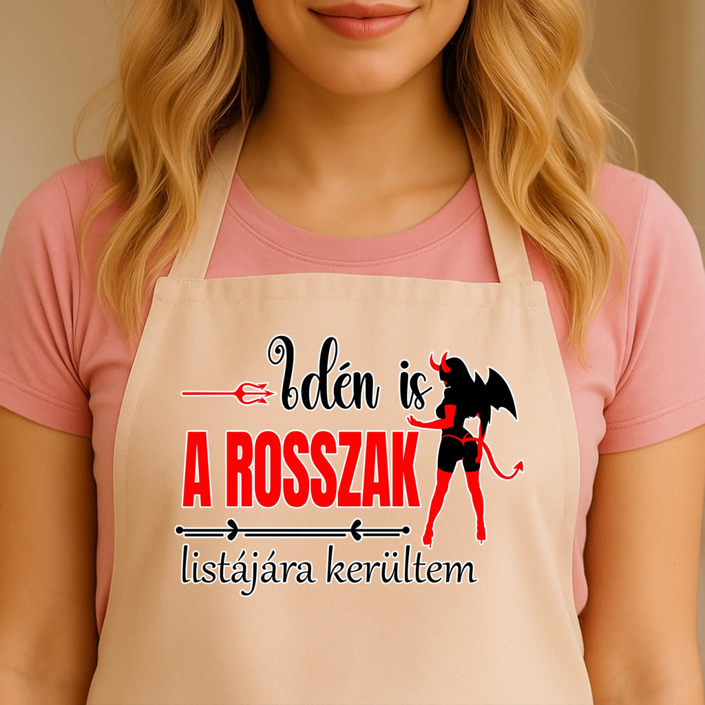 Egyedi bézs kötény - Ajándékverzum