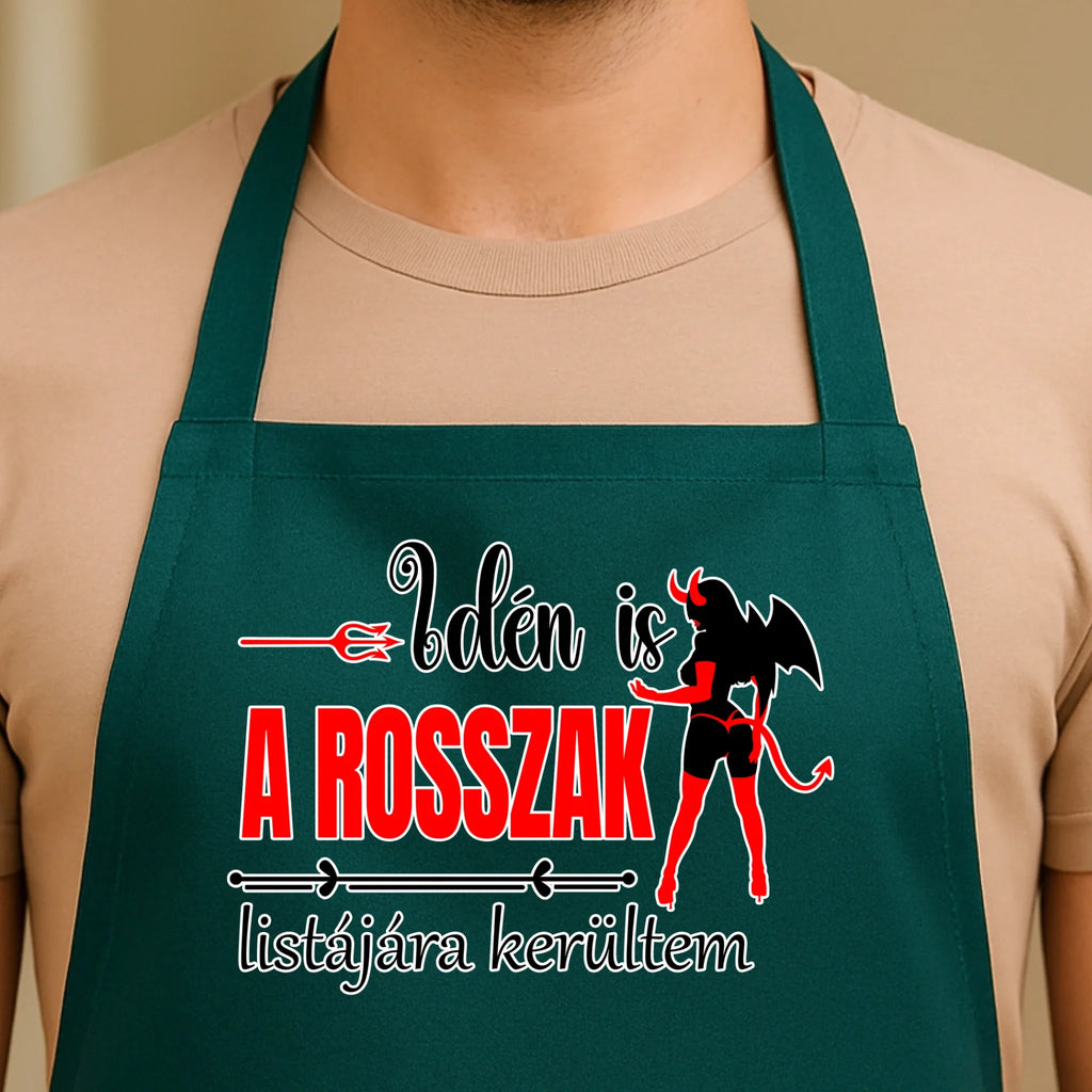 Egyedi zöld kötény - Ajándékverzum