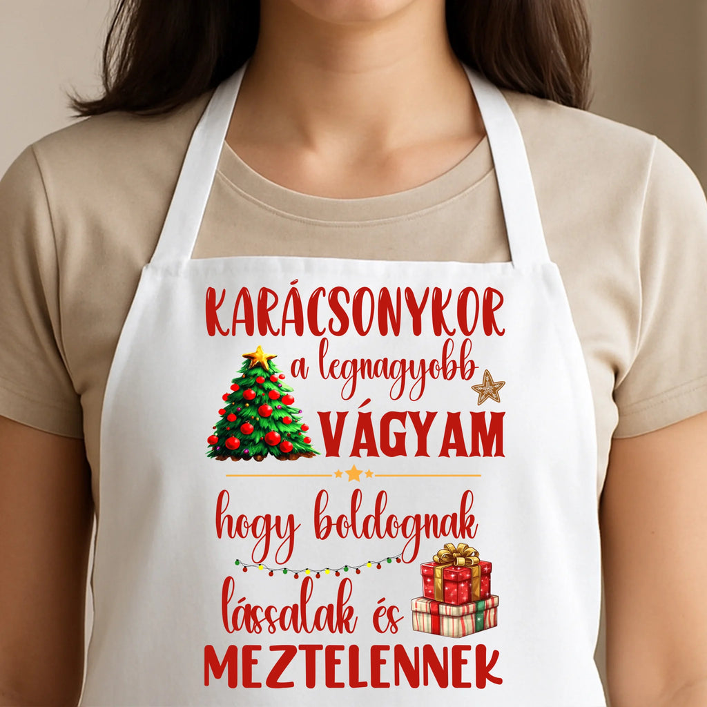 Egyedi fehér kötény - Ajándékverzum