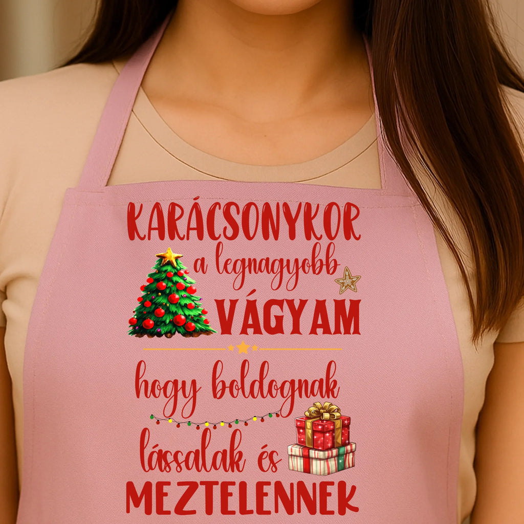 Egyedi rózsaszín kötény - Ajándékverzum