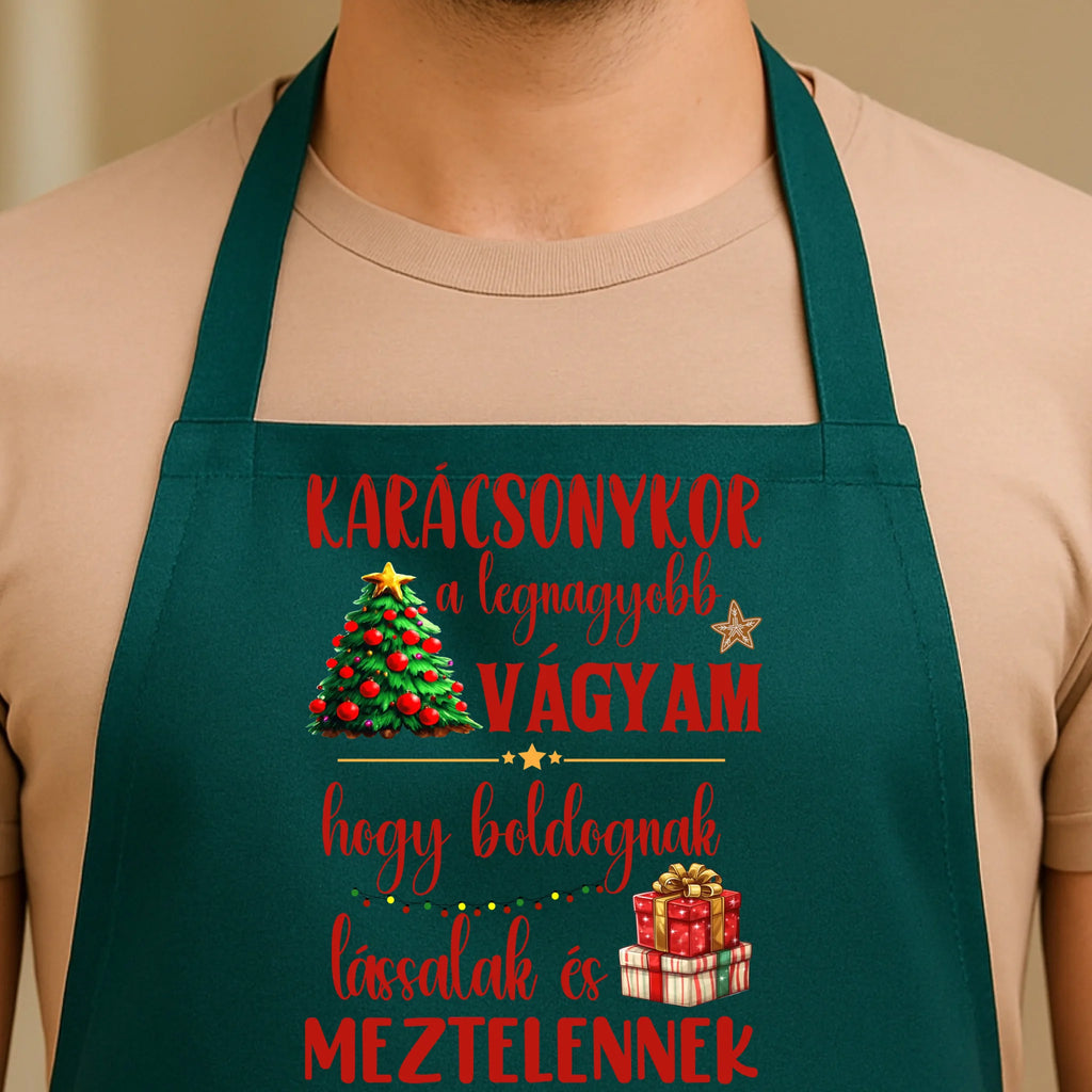 Egyedi zöld kötény - Ajándékverzum