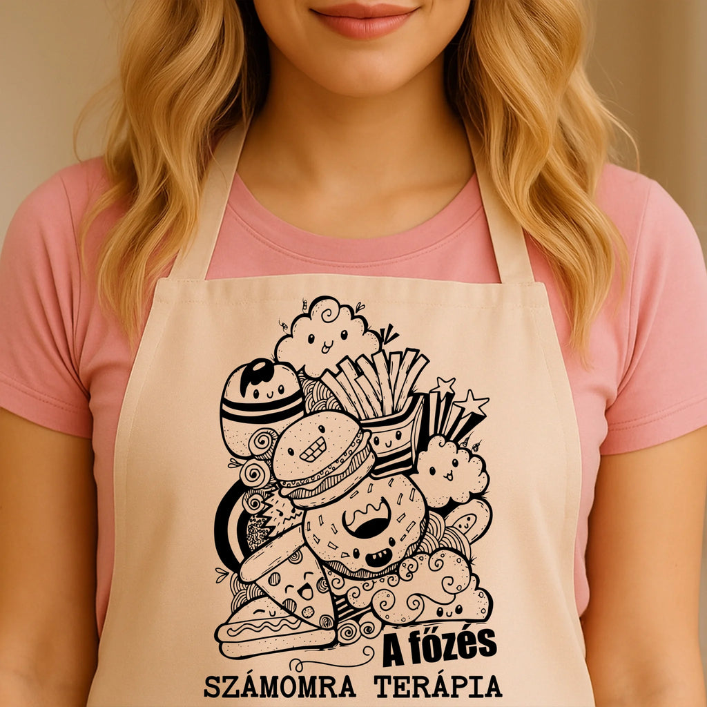 Egyedi bézs kötény - Ajándékverzum