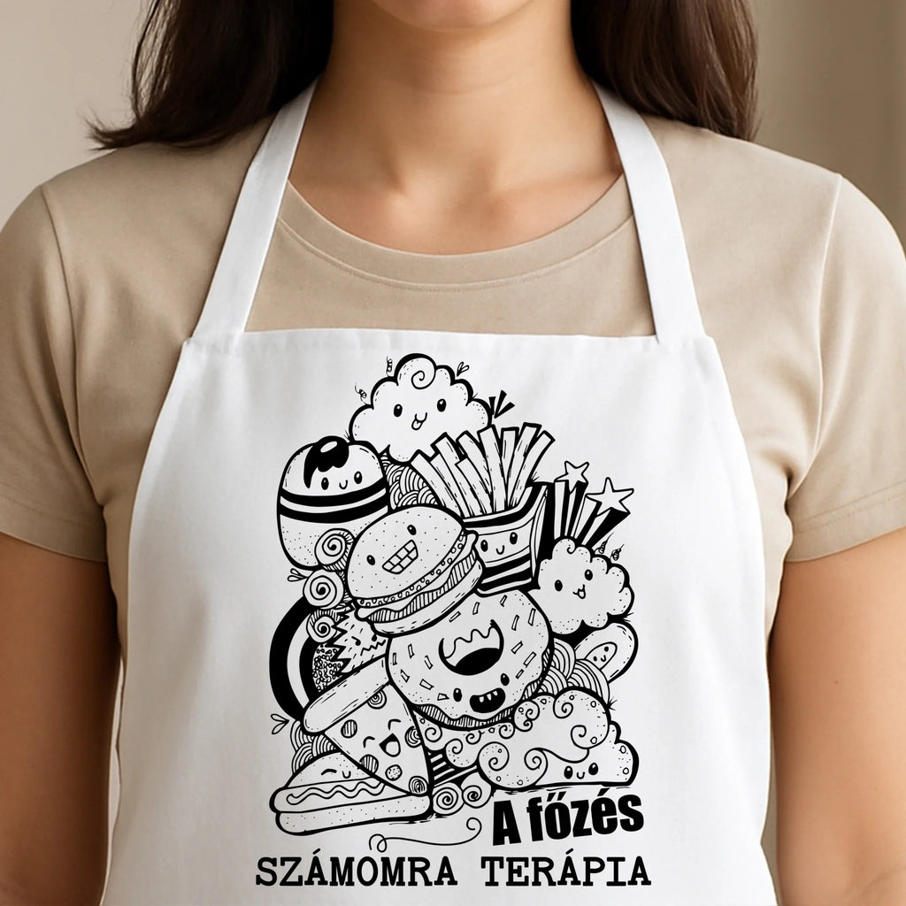 Egyedi fehér kötény - Ajándékverzum