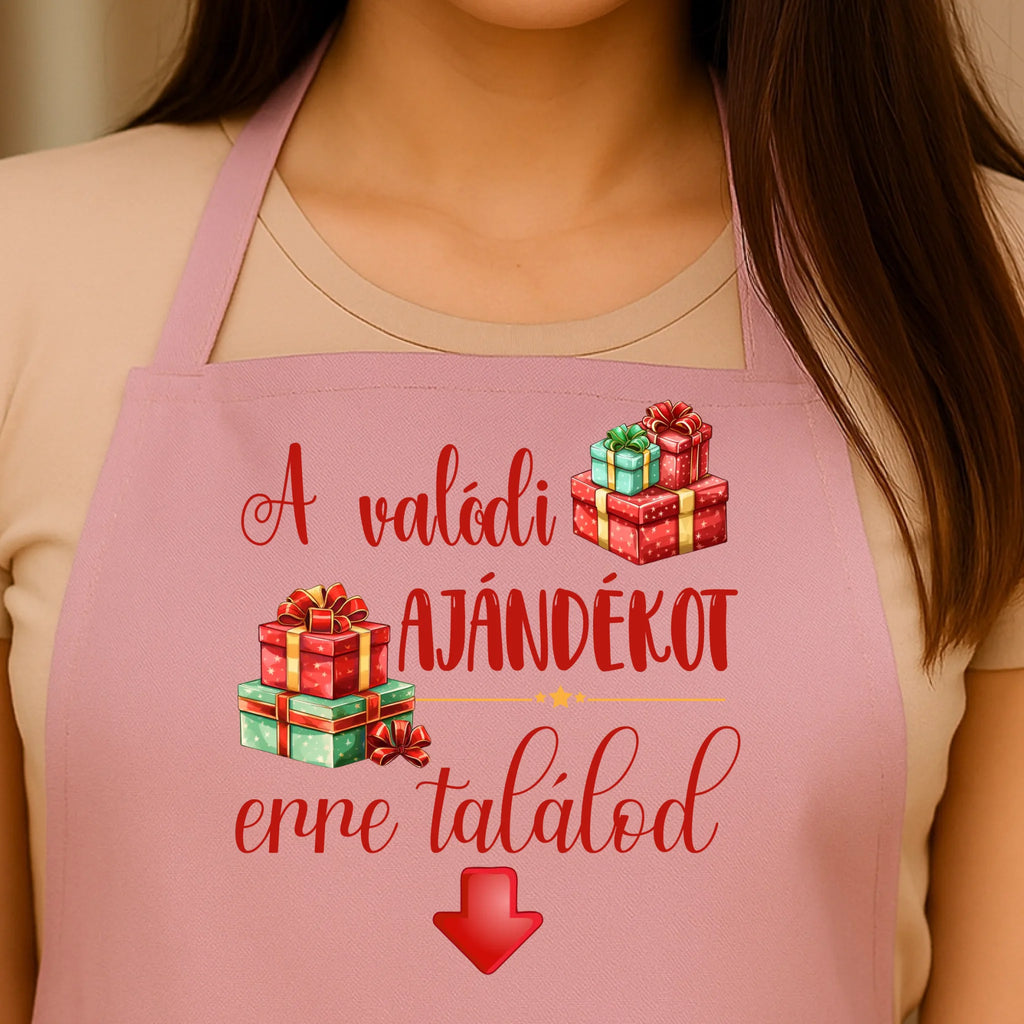 Egyedi rózsaszín kötény - Ajándékverzum