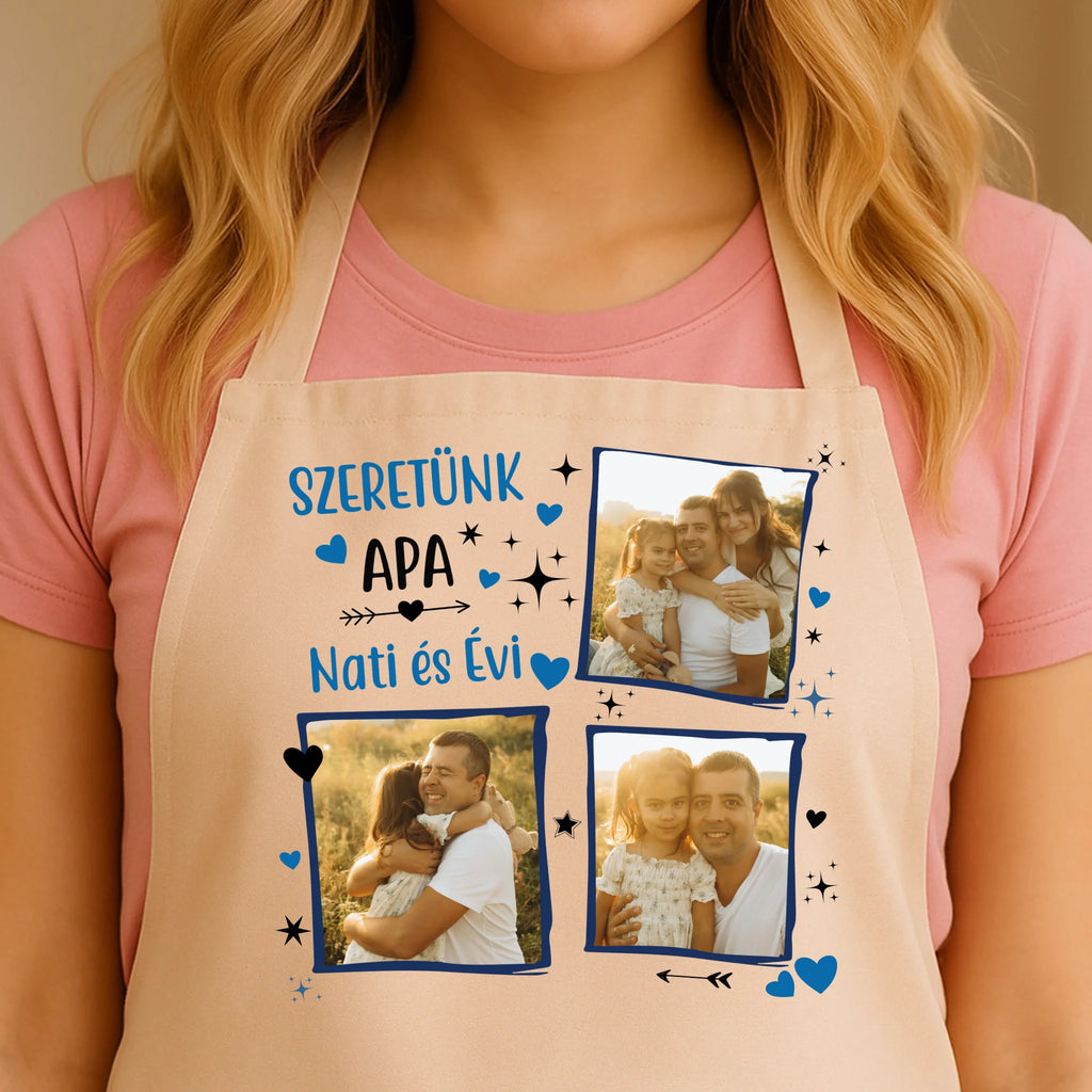 Egyedi bézs kötény - Ajándékverzum