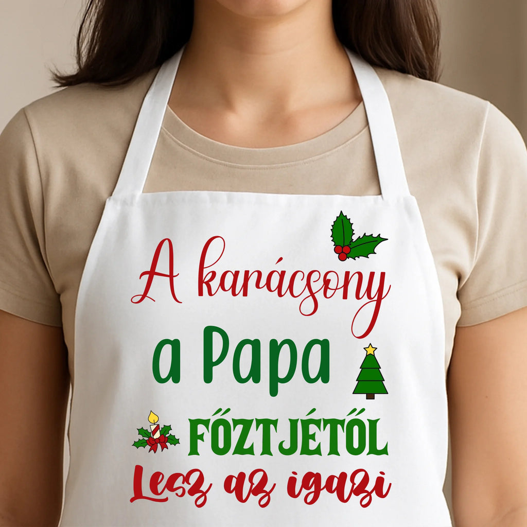 Egyedi fehér kötény - Ajándékverzum