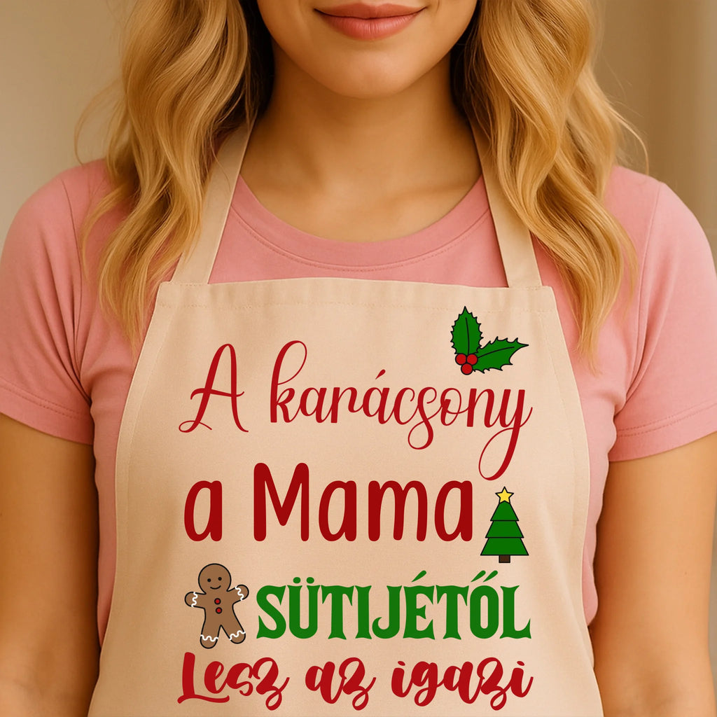 Egyedi bézs kötény - Ajándékverzum