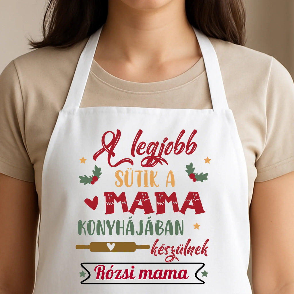 Egyedi fehér kötény - Ajándékverzum