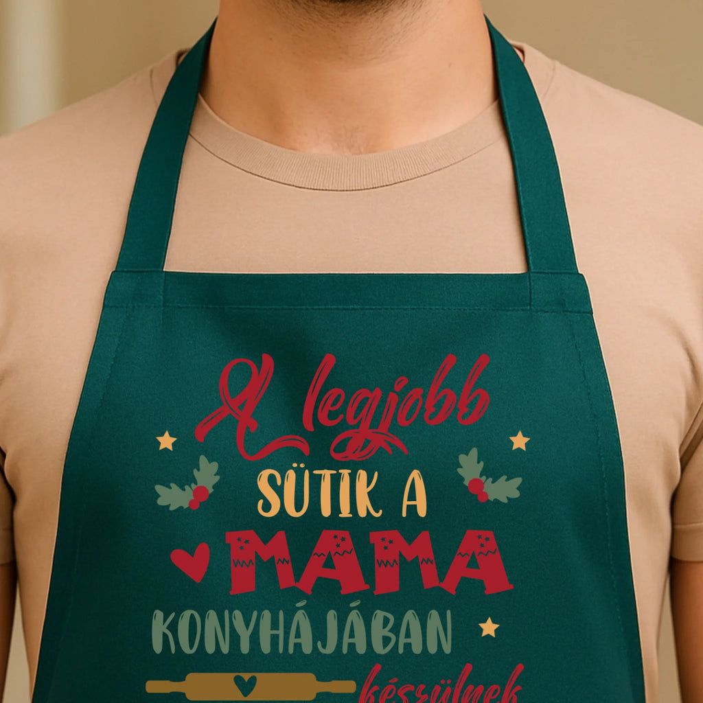 Egyedi zöld kötény - Ajándékverzum
