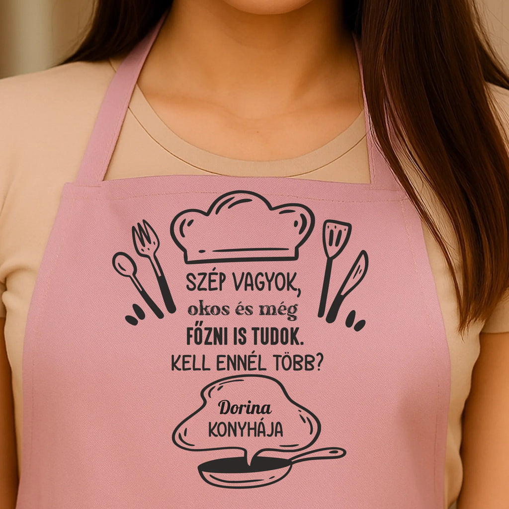 Egyedi rózsaszín kötény - Ajándékverzum