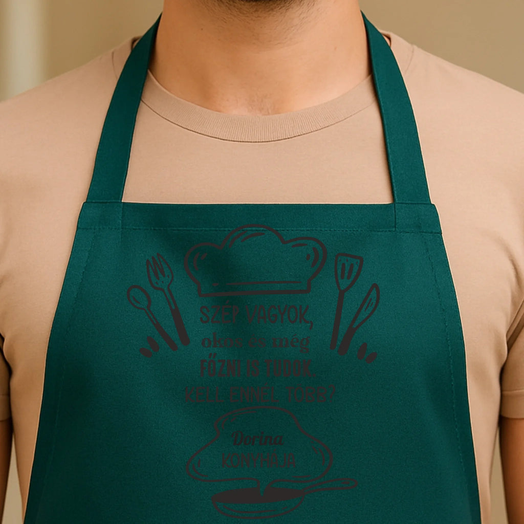 Egyedi zöld kötény - Ajándékverzum