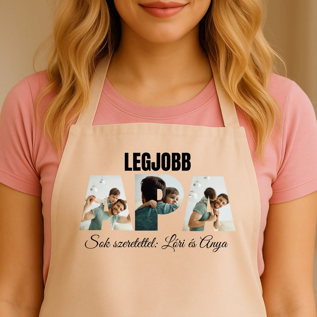 Egyedi bézs kötény - Ajándékverzum