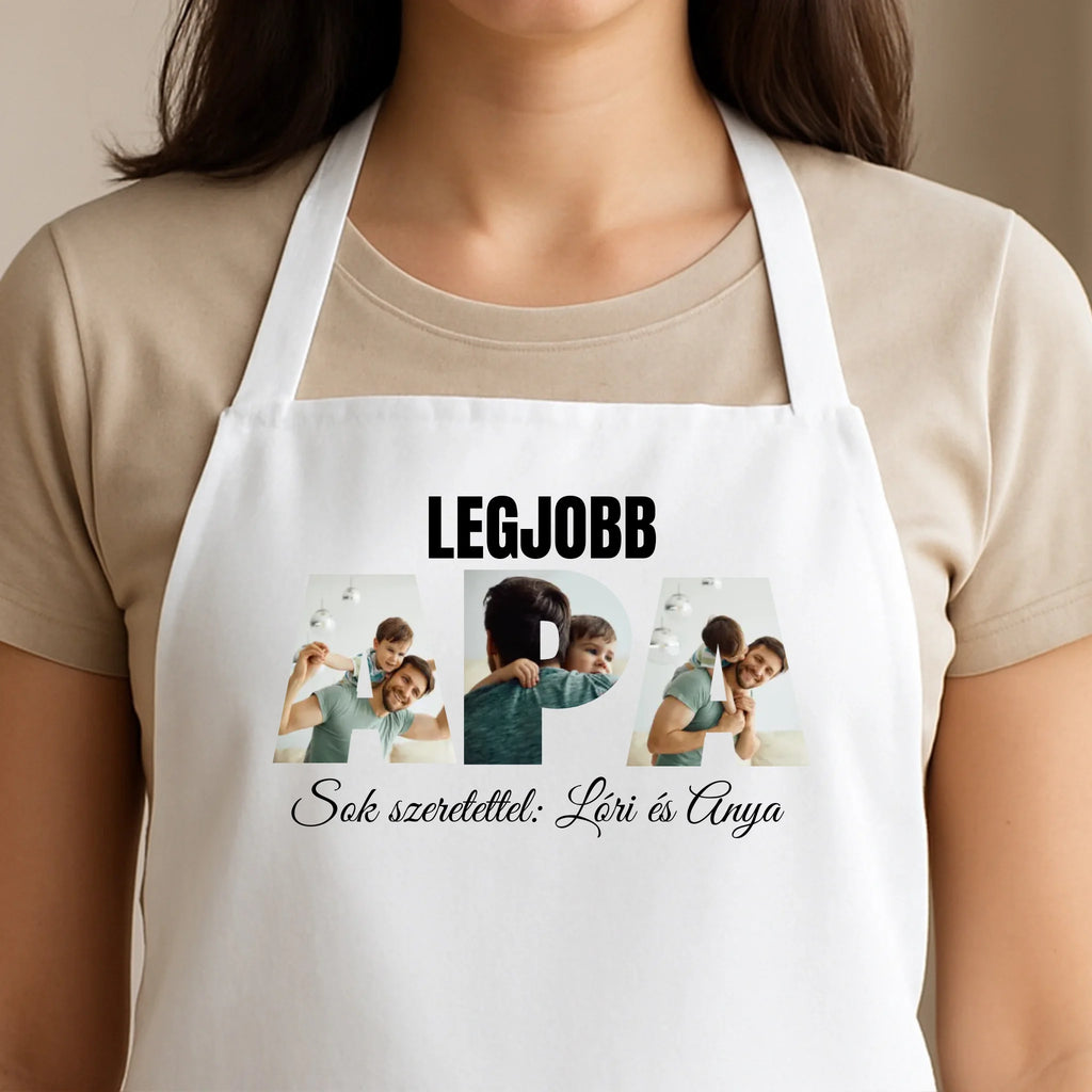 Egyedi fehér kötény - Ajándékverzum