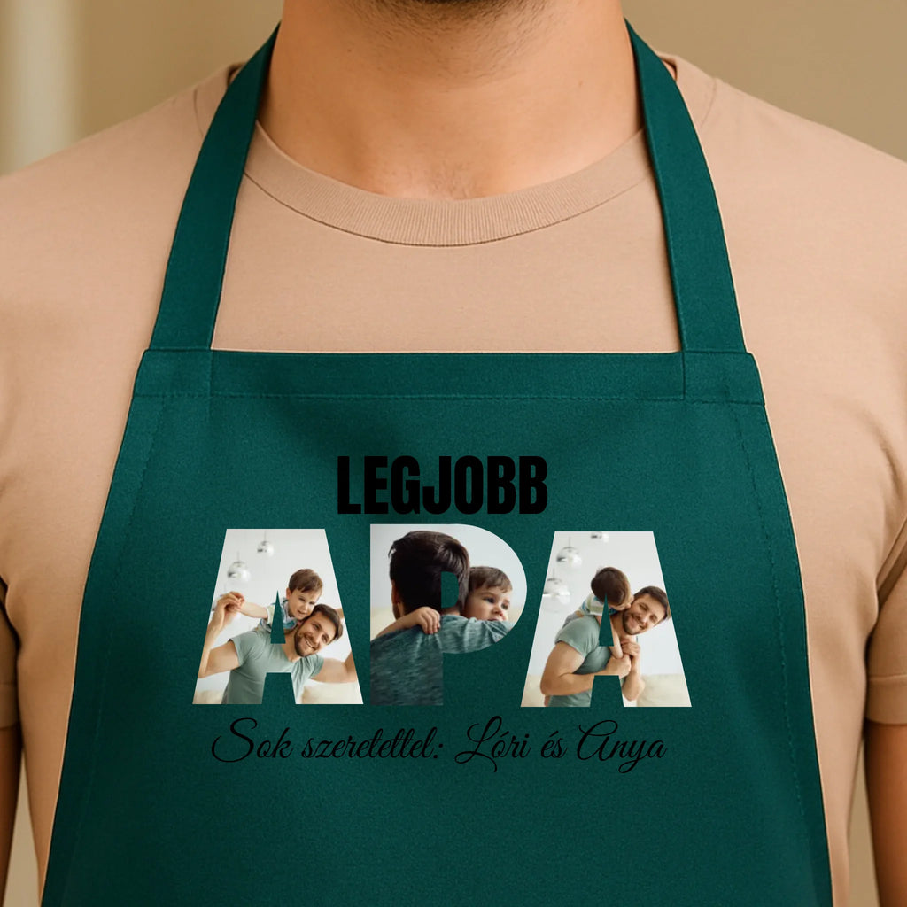 Egyedi zöld kötény - Ajándékverzum