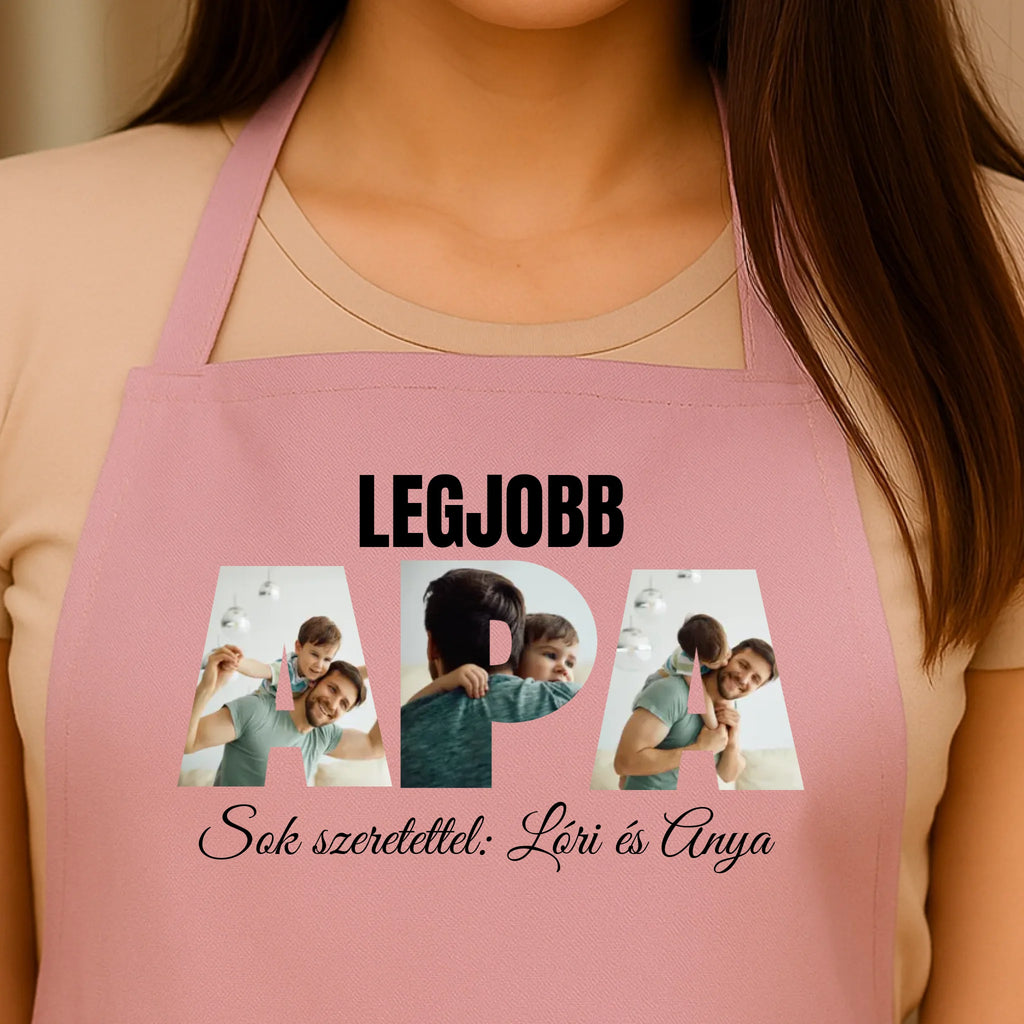 Egyedi rózsaszín kötény - Ajándékverzum