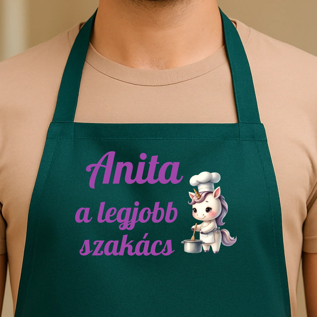 Egyedi zöld kötény - Ajándékverzum