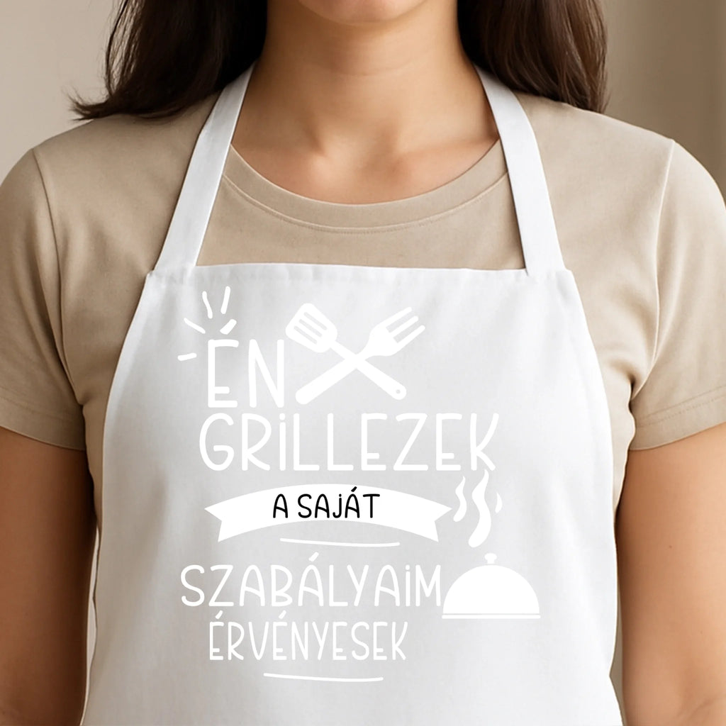 Egyedi fehér kötény - Ajándékverzum