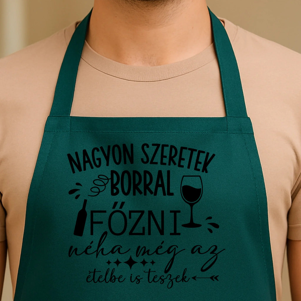 Egyedi zöld kötény - Ajándékverzum