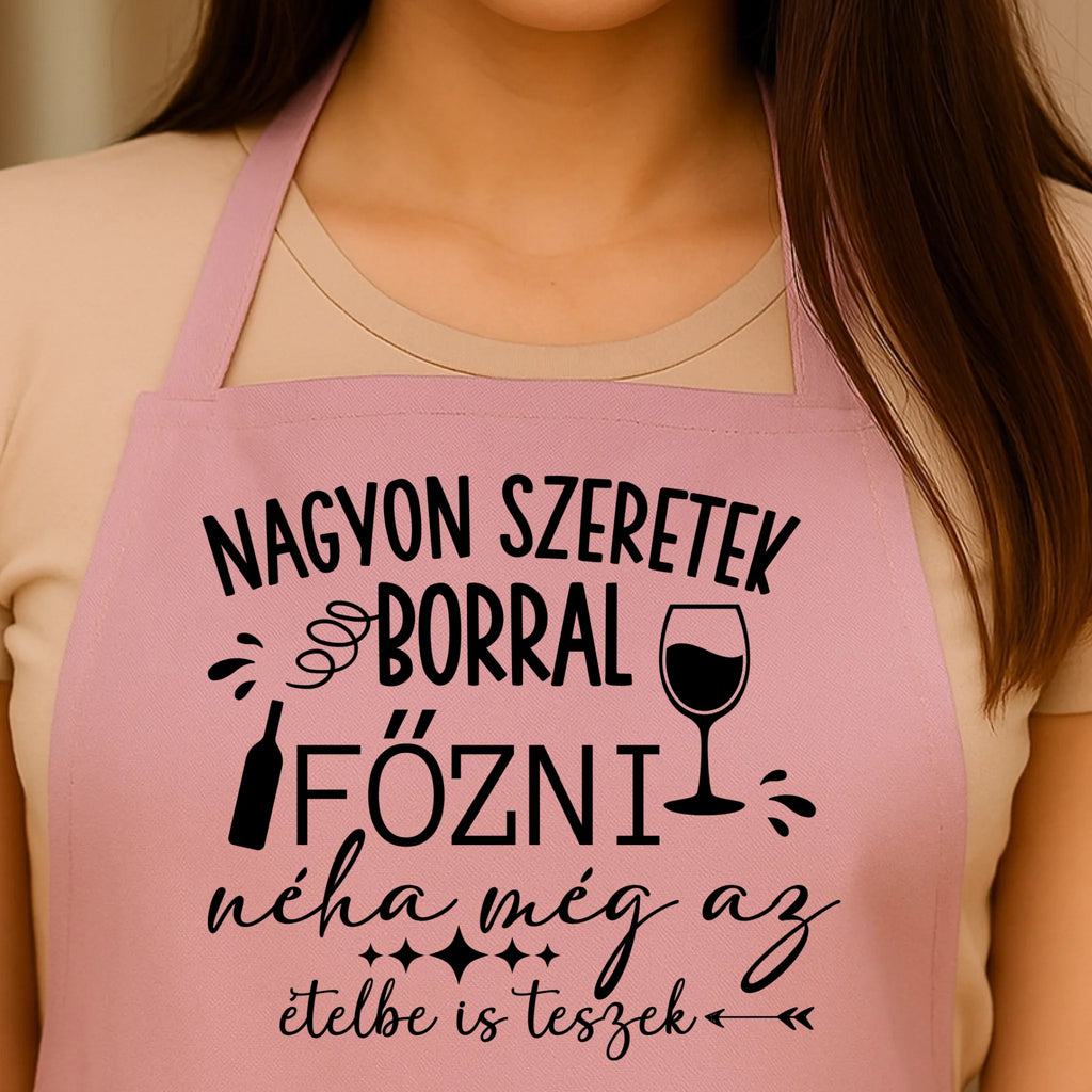 Egyedi rózsaszín kötény - Ajándékverzum