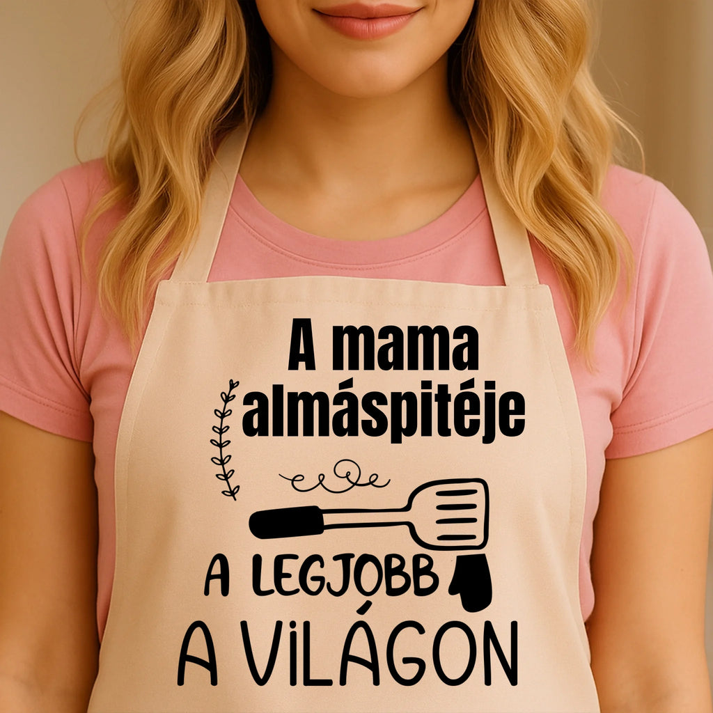 Egyedi bézs kötény - Ajándékverzum