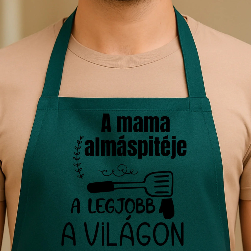 Egyedi zöld kötény - Ajándékverzum